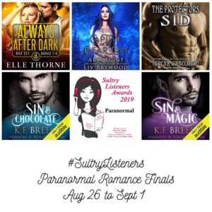 Audiobook Cover Collage: Sultry Listener Awards 2019 - PNR Finals Aug 26- Sept 1